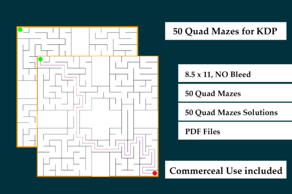 Download 50 Quad Mazes for KDP Activity Book Kids - Kdp Collection