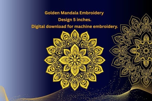 Download Golden Mandala Embroidery Design - Golden mandala Collection