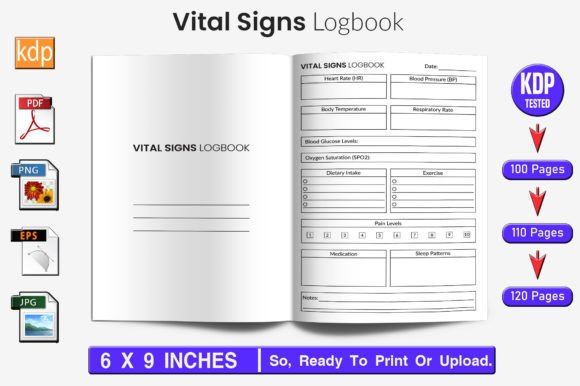 Download Vital Signs Log Book | KDP Interior - Kdp Collection