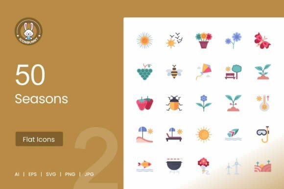 Download 50 Seasons Flat Multicolor Icons - Icons Collection